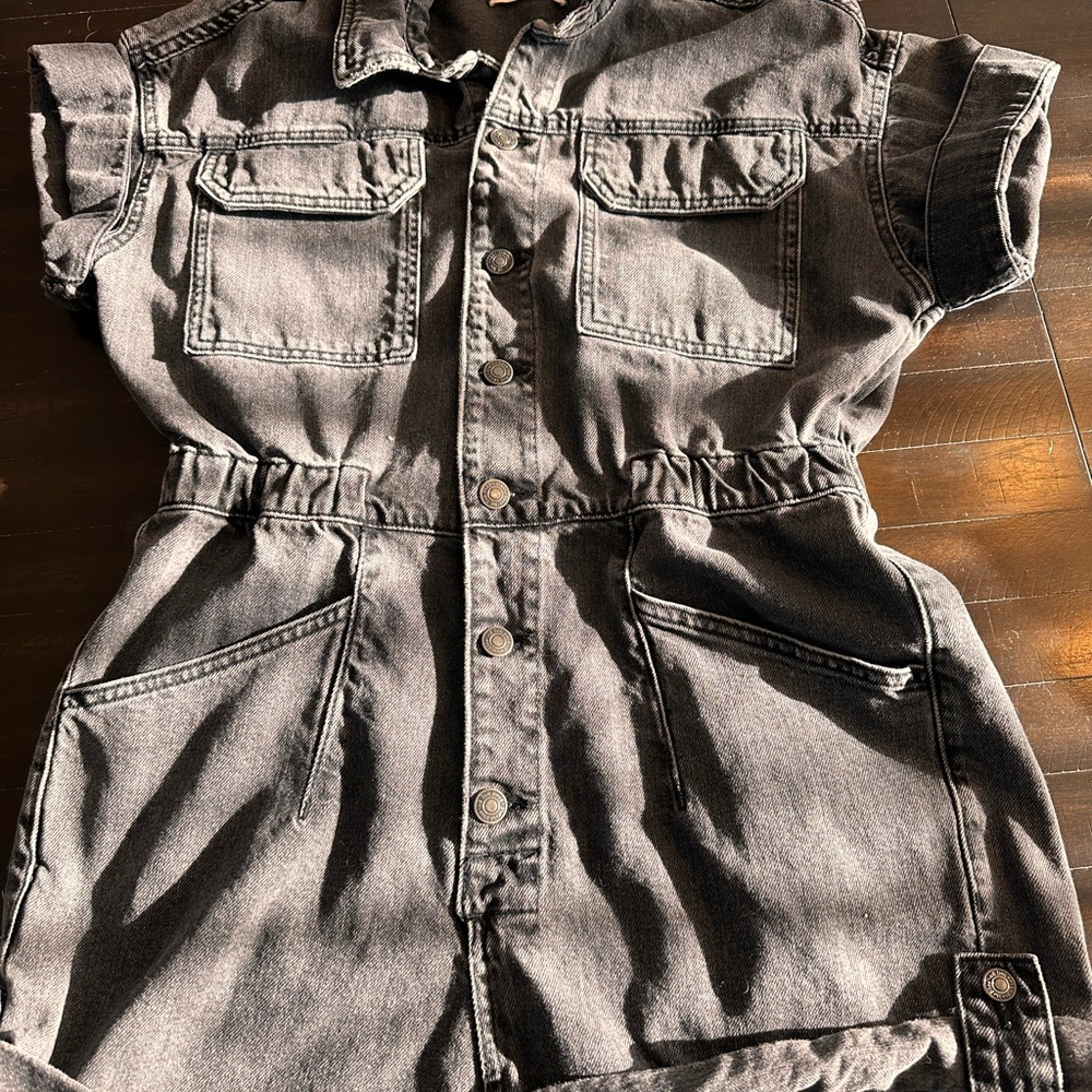 Free People We The Free Marci Denim Shortall Black